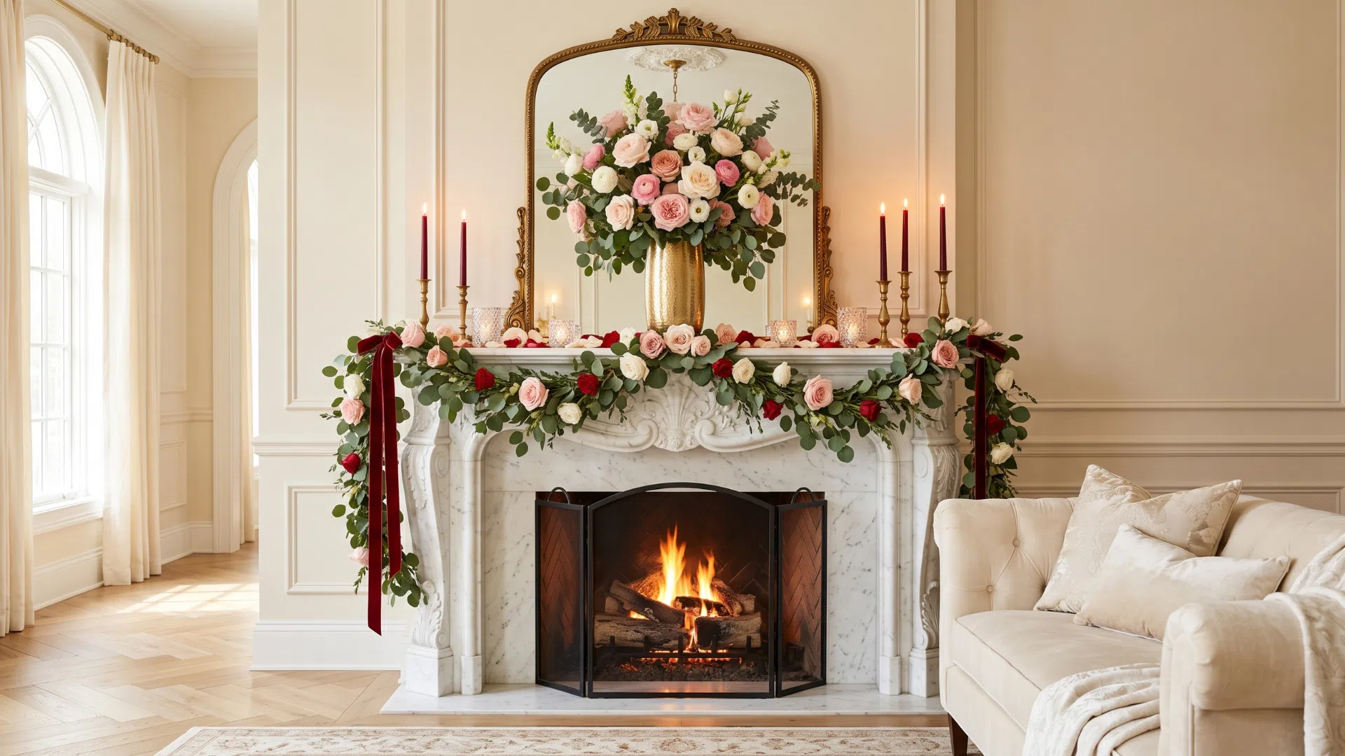 valentine mantel decor ideas