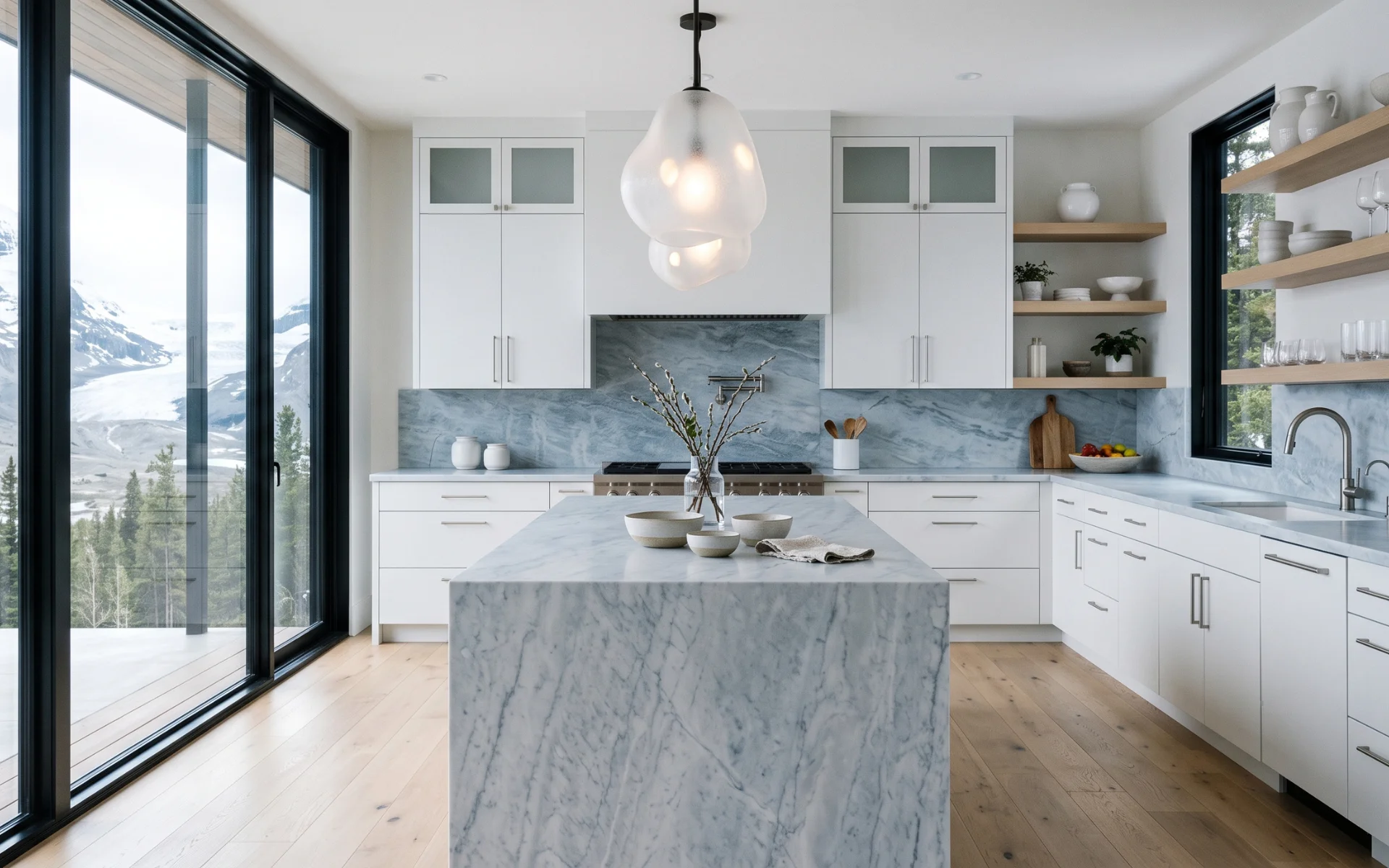 glacier inspired kitchens