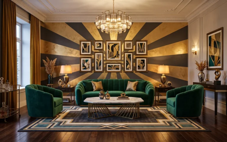 art deco inspired living rooms