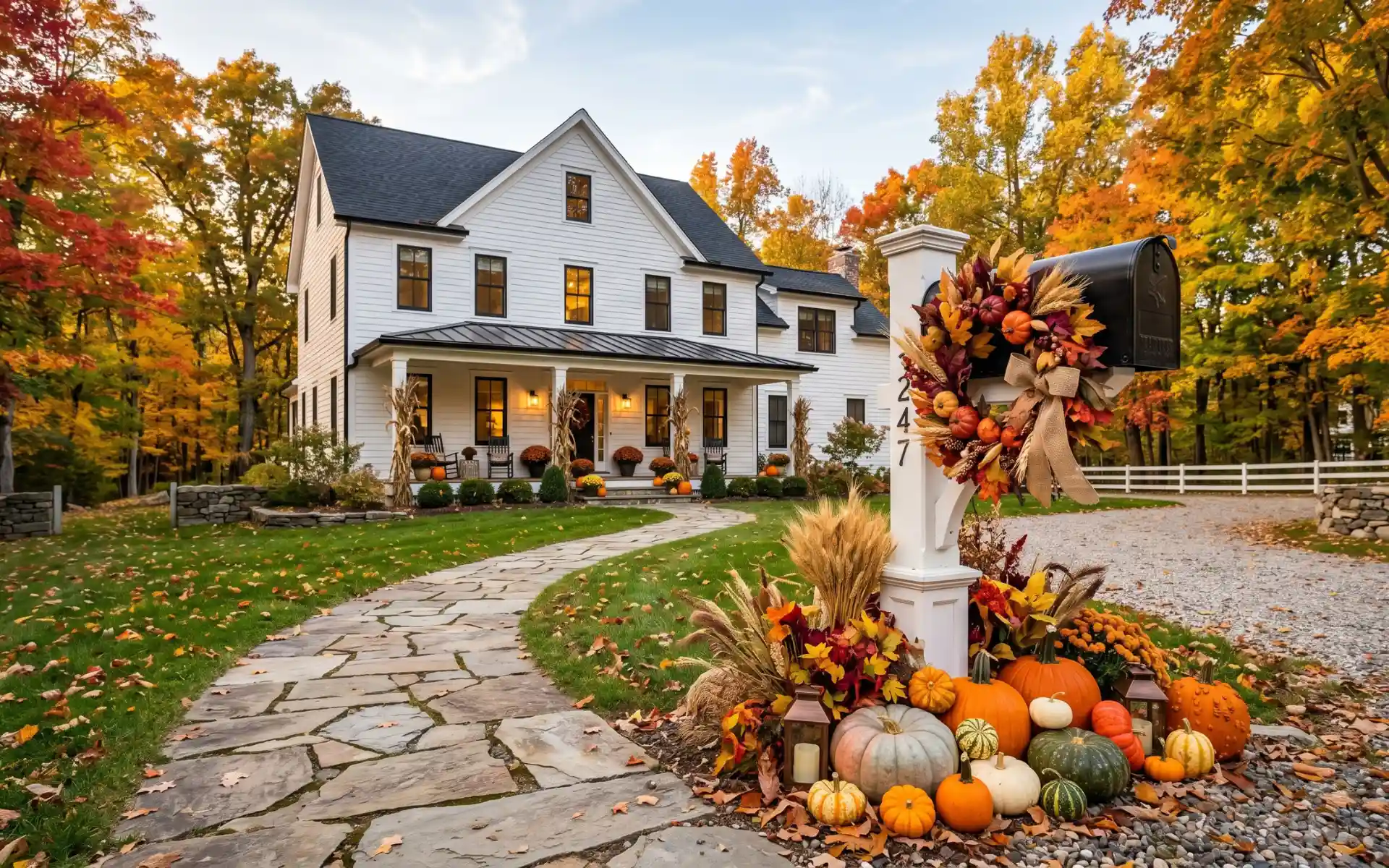 fall mailbox decor