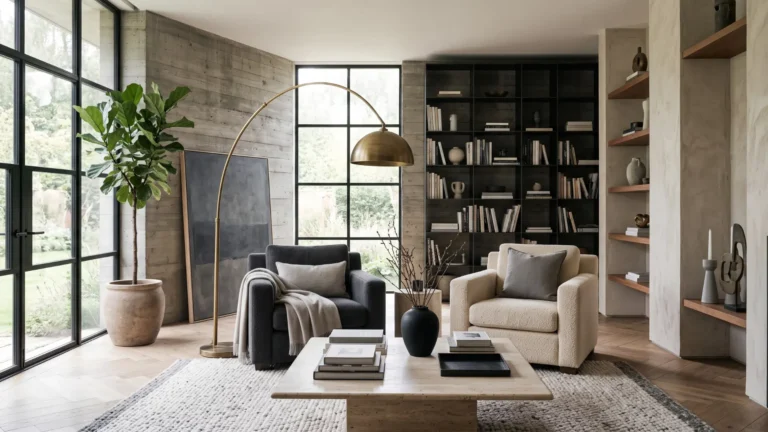 brutalist reading corner