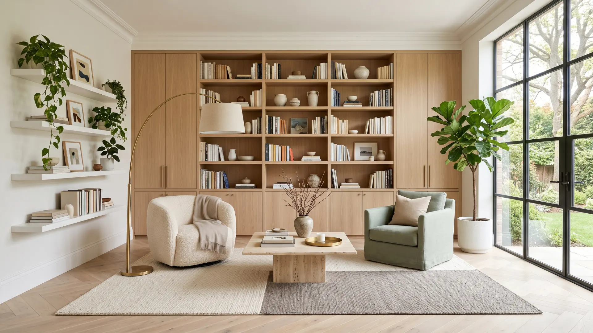 minimalist library corner