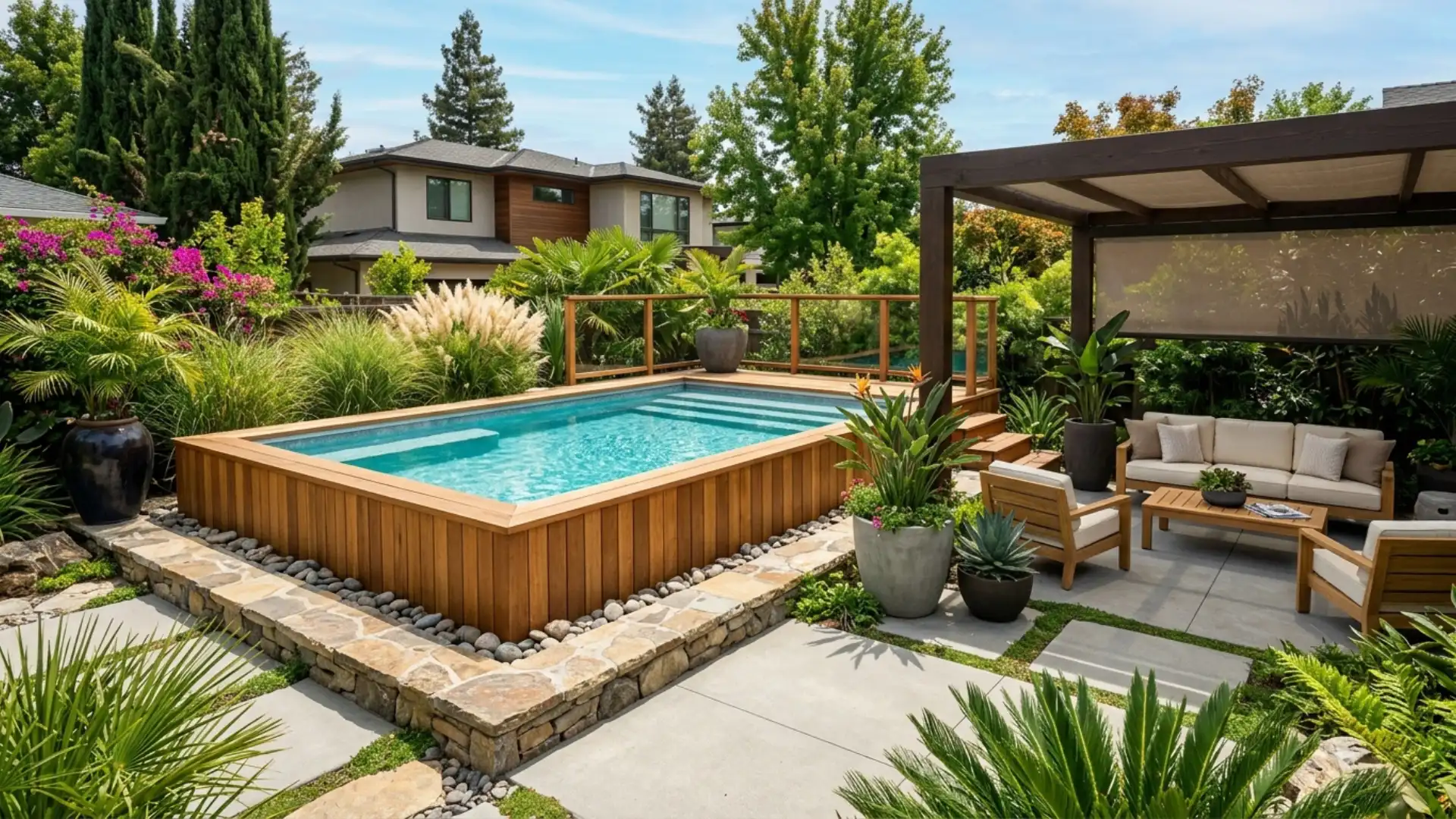 above ground pool landscaping ideas