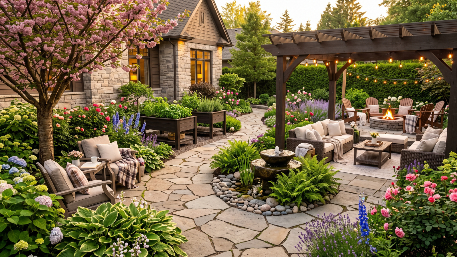 Backyard garden corners