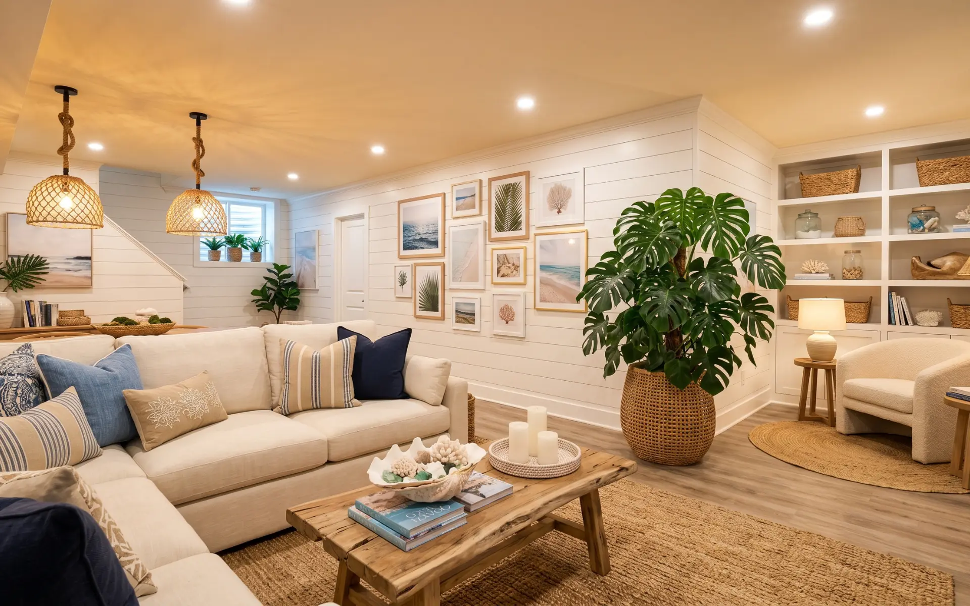 beach themed basement