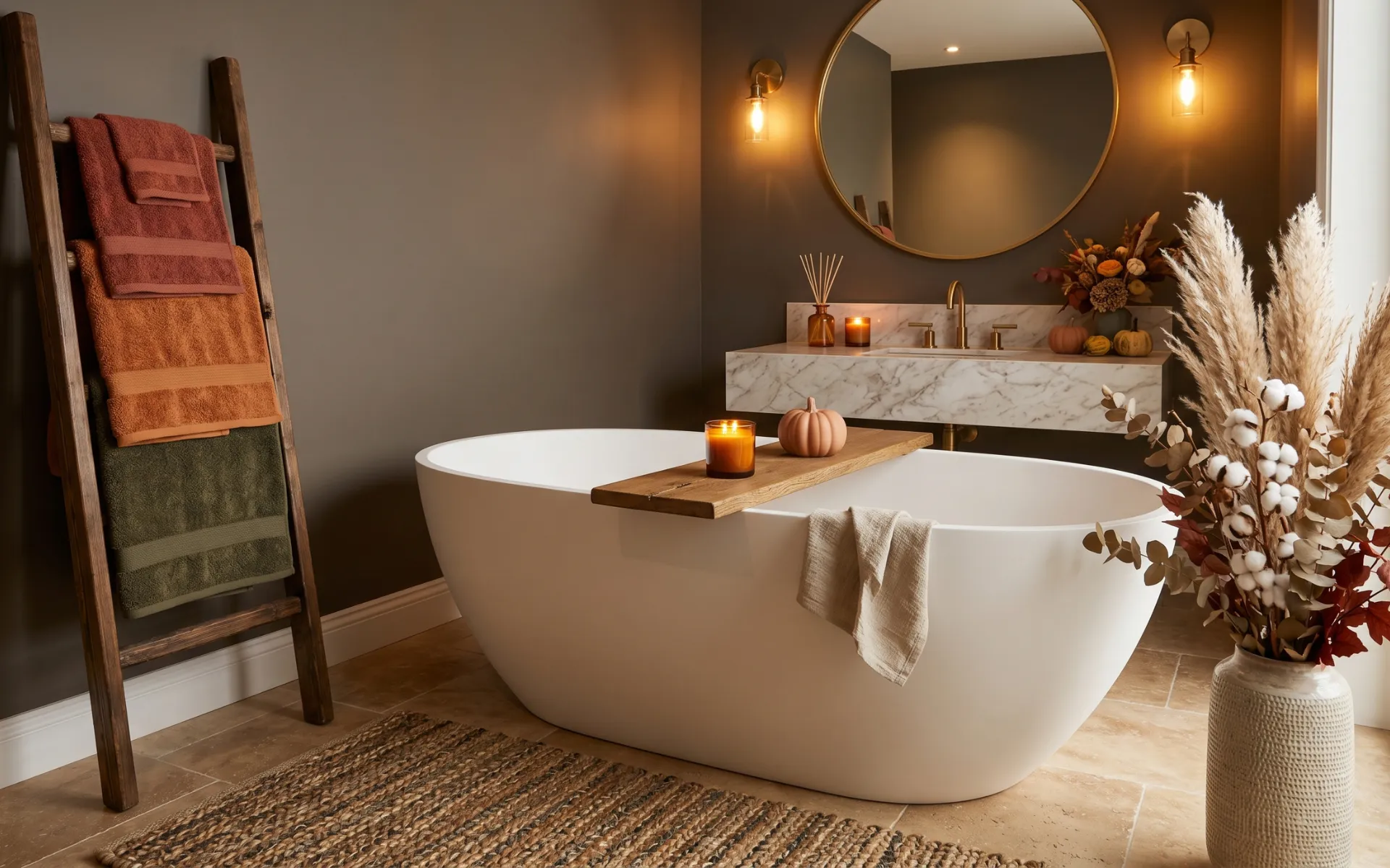 Fall bathroom decor
