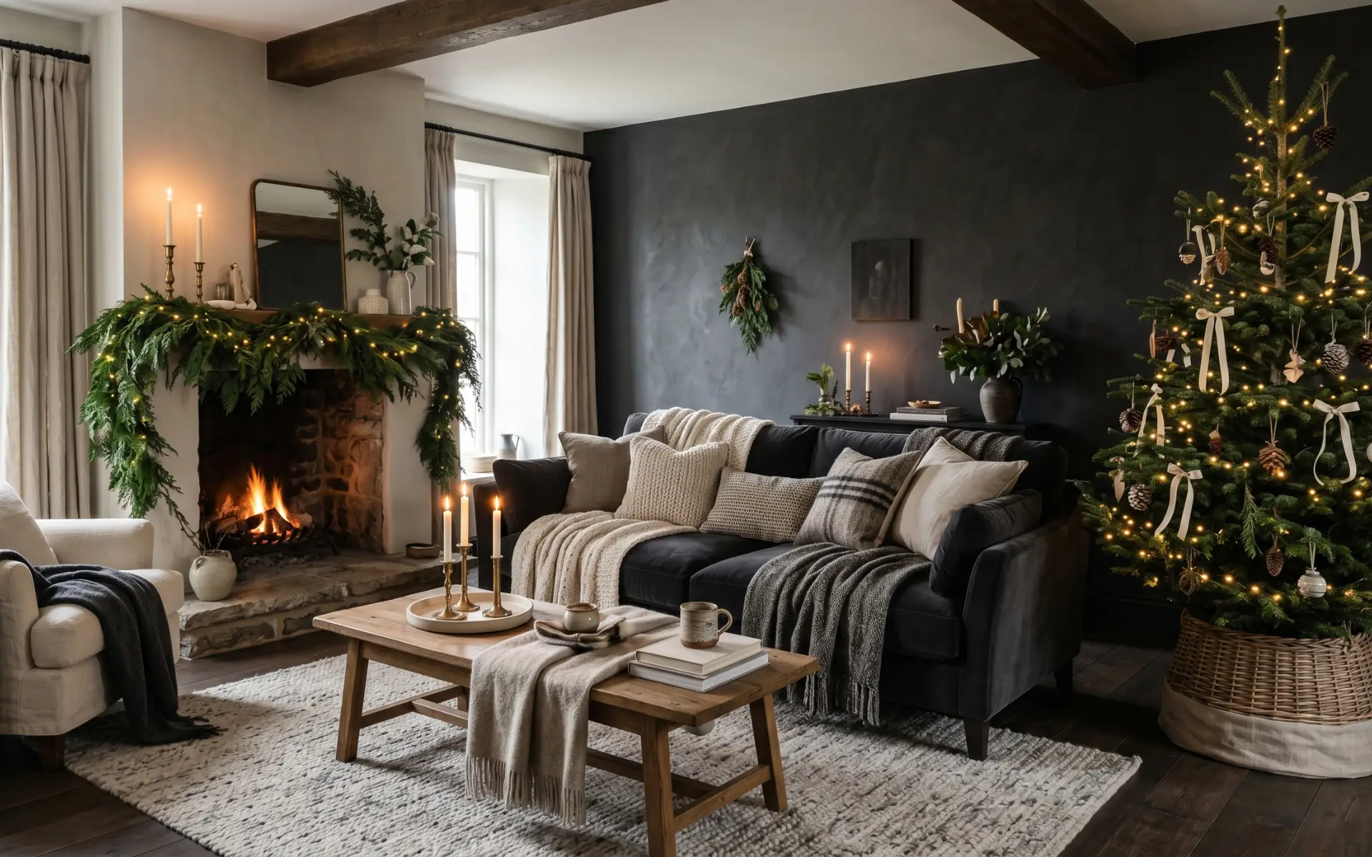 moody neutral christmas decor ideas