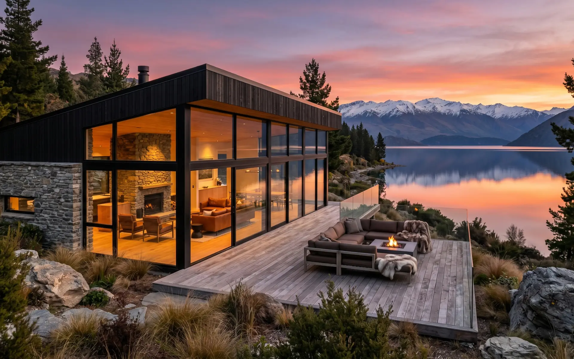 Lakeside modern cabins