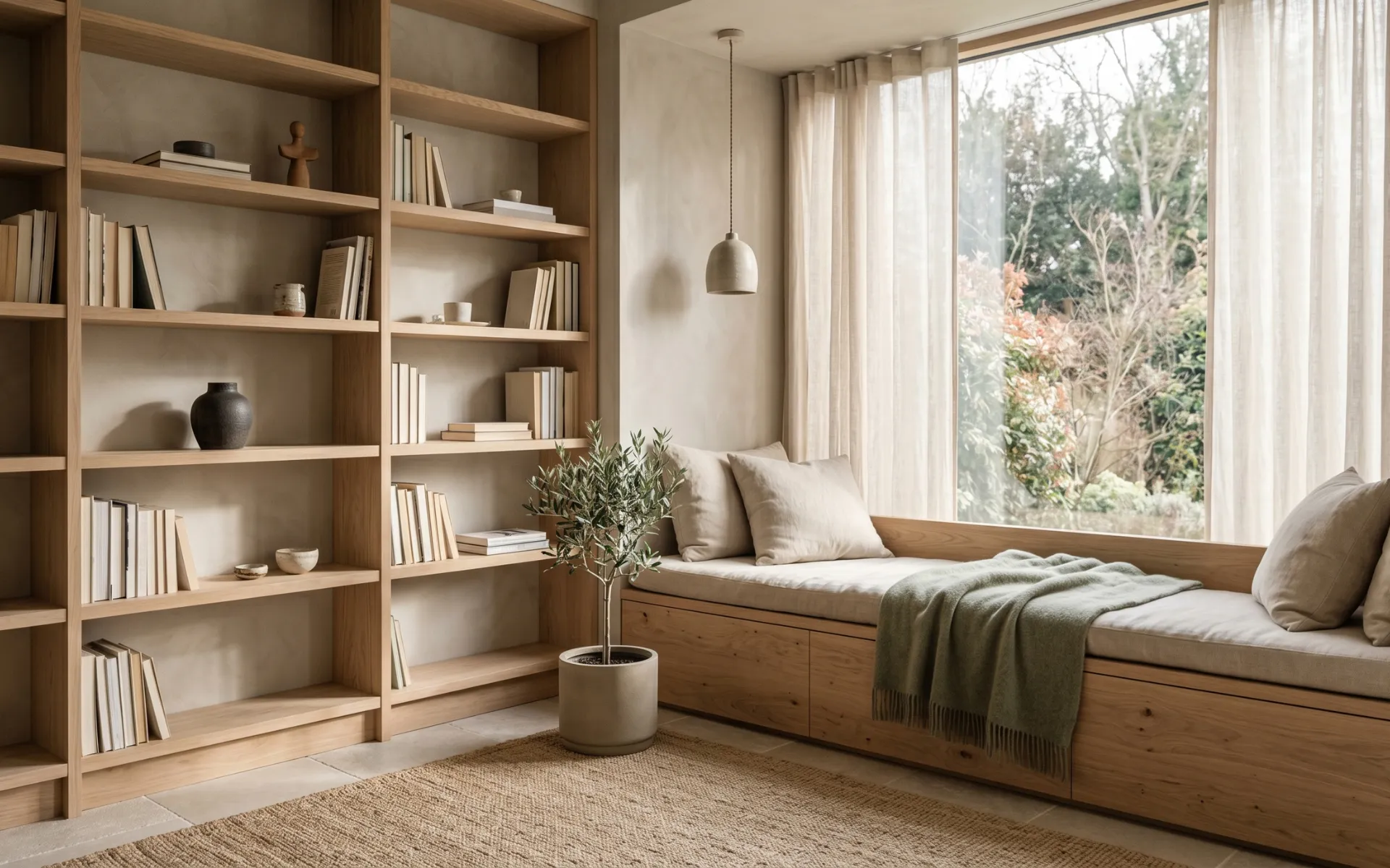 japandi reading nook ideas
