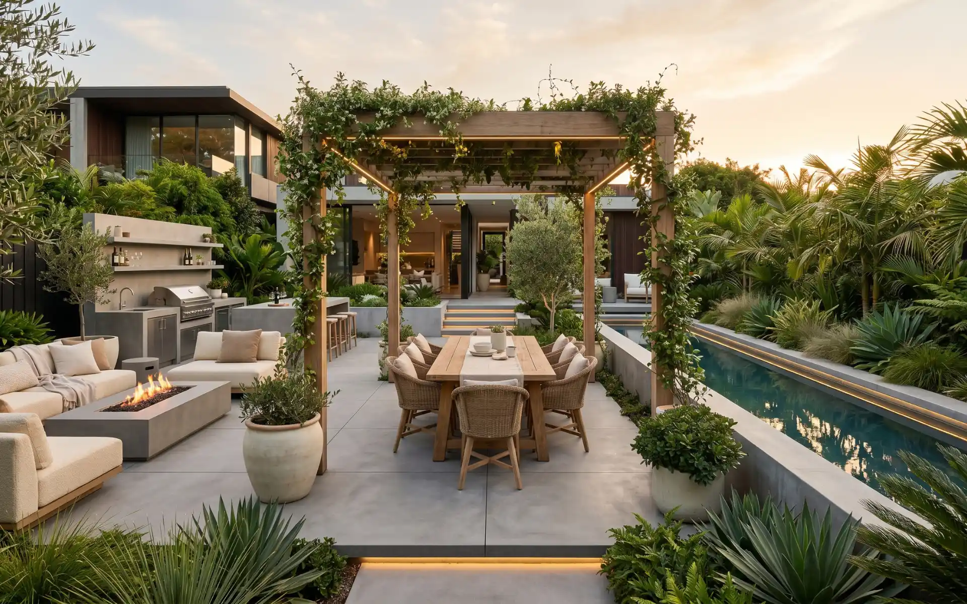 Concrete backyard patio designs