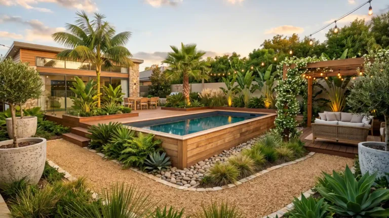 Landscape Around an Above Ground Pool