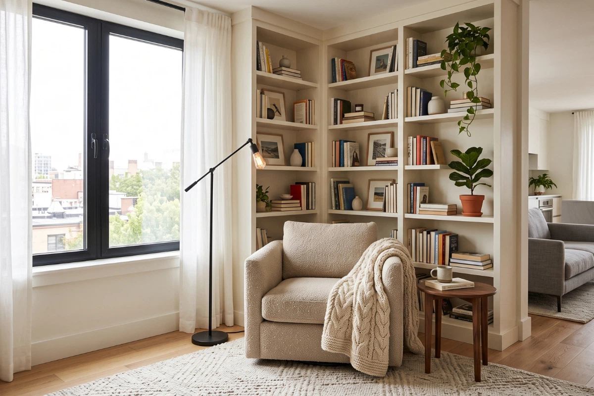 small apartment reading nooks