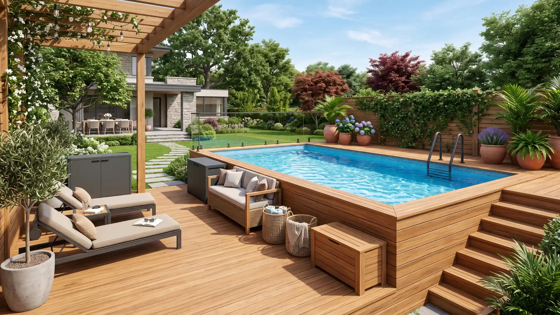 above ground pool storage ideas