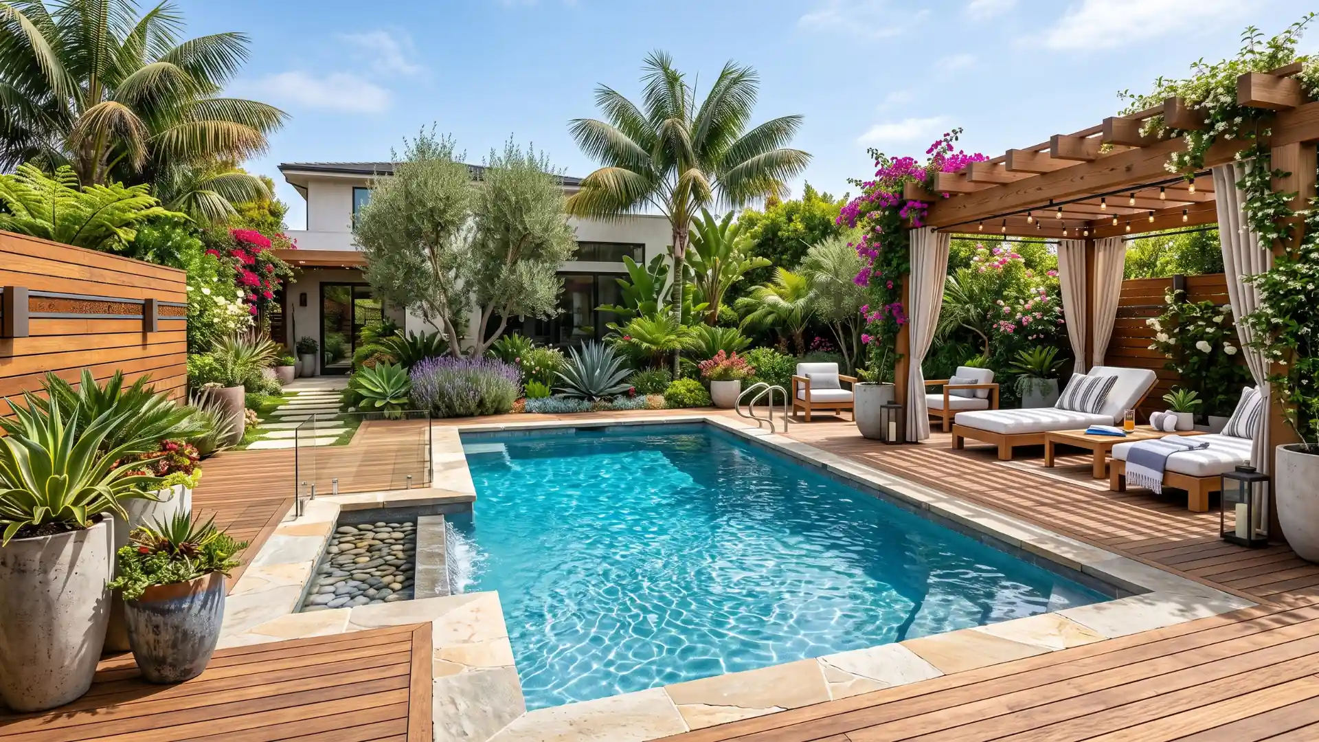 semi inground pool ideas