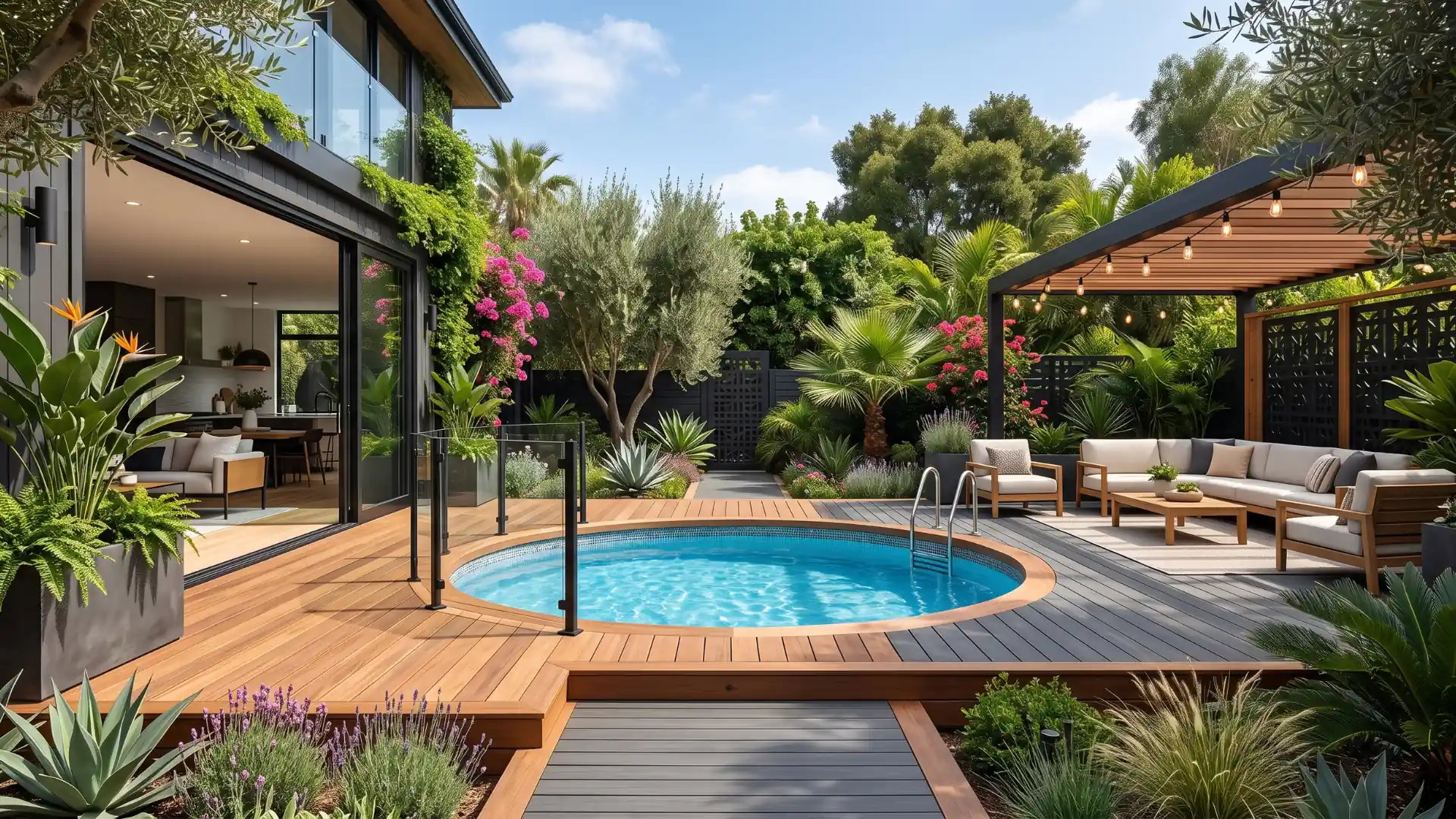 above ground pool with deck off house ideas