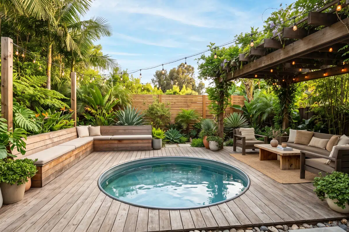 Stock Tank Pool Wooden Deck Ideas